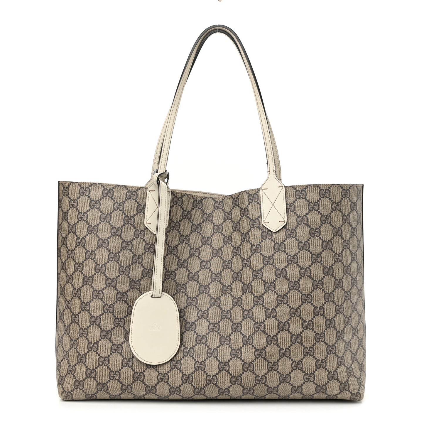 GG Supreme Monogram Medium Reversible Tote Beige White