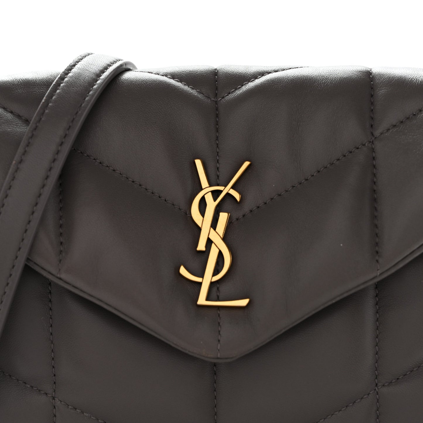 Lambskin Quilted Toy Loulou Puffer Monogram Chain Satchel Storm