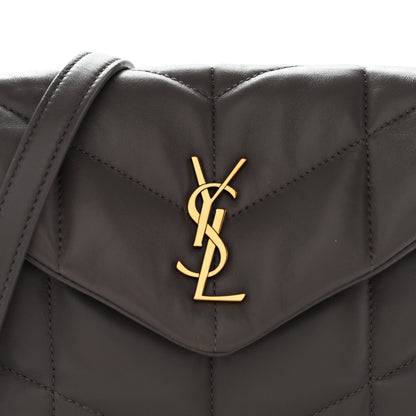 Saint Laurent Lambskin Quilted Toy Loulou Puffer Monogram Chain Satchel Storm 8 of 10