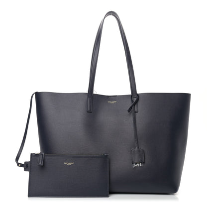 Saint Laurent Calfskin Large Shopping Tote Deep Marine 1 of 11