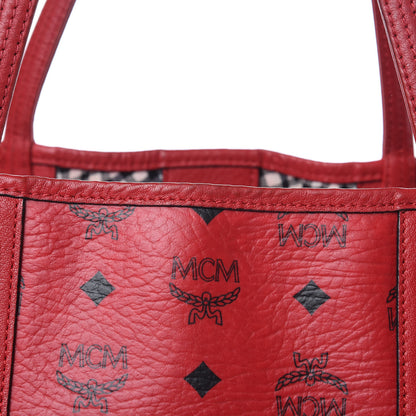 MCM Visetos Medium Liz Reversible Shopper Tote Ruby Red 14 of 23