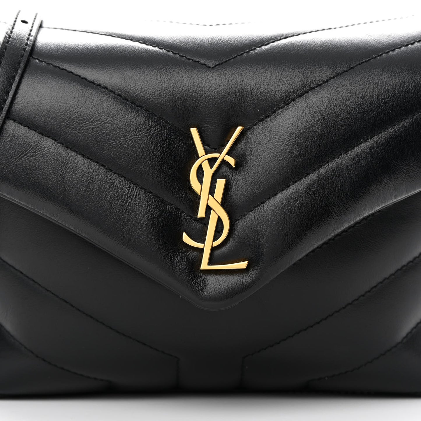 Calfskin Y Quilted Monogram Toy Loulou Crossbody Bag Black