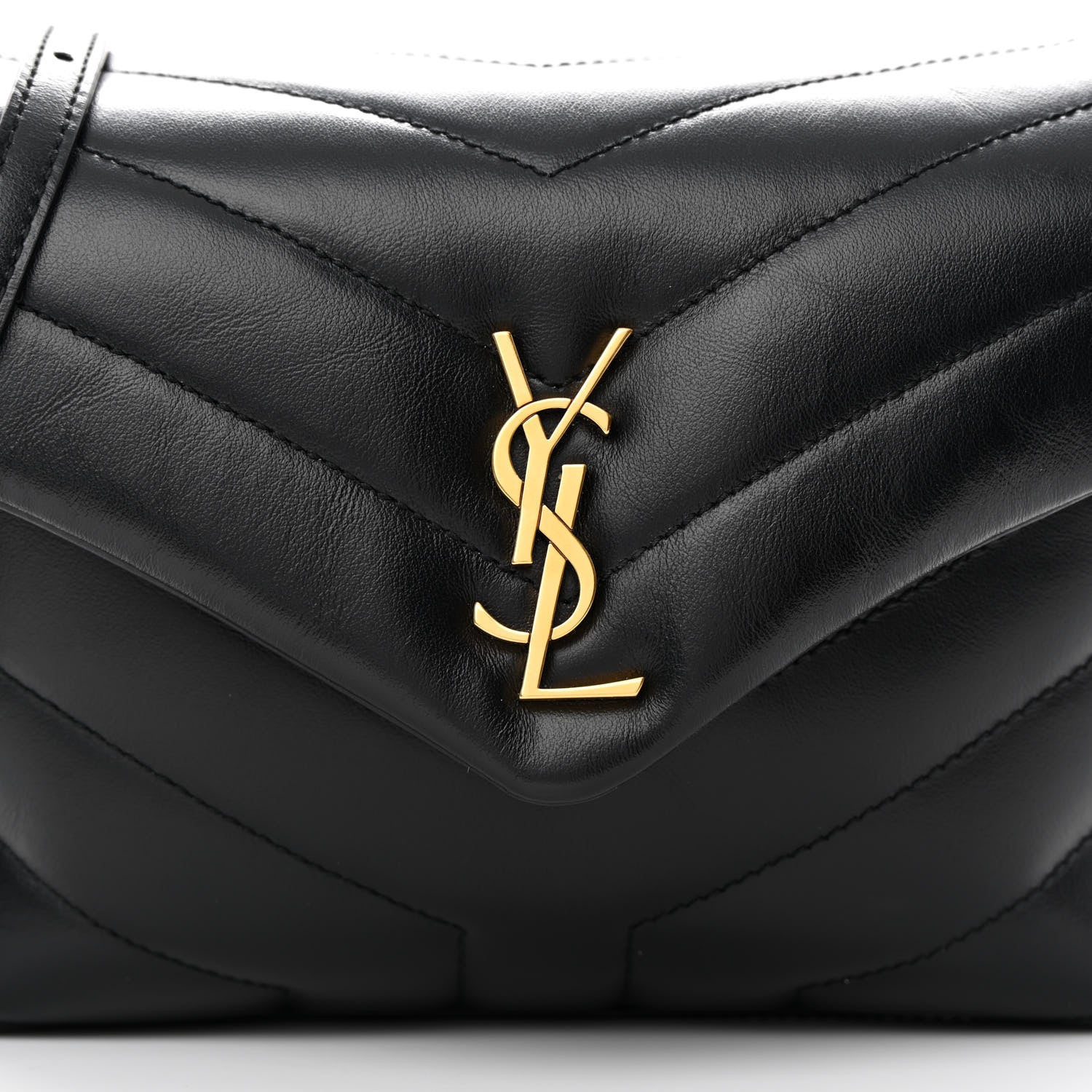 Saint Laurent Calfskin Y Quilted Monogram Toy Loulou Crossbody Bag Black 8 of 12