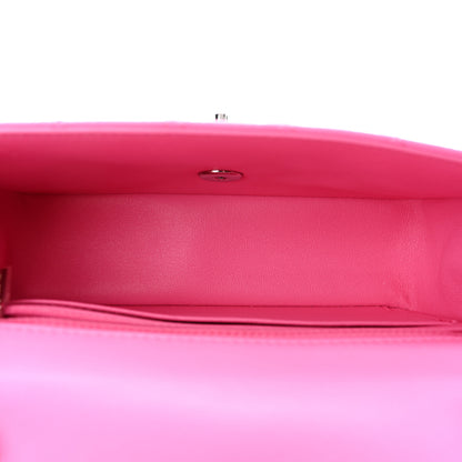Chanel Lambskin Quilted Mini Rectangular Flap Neon Pink 8 of 11