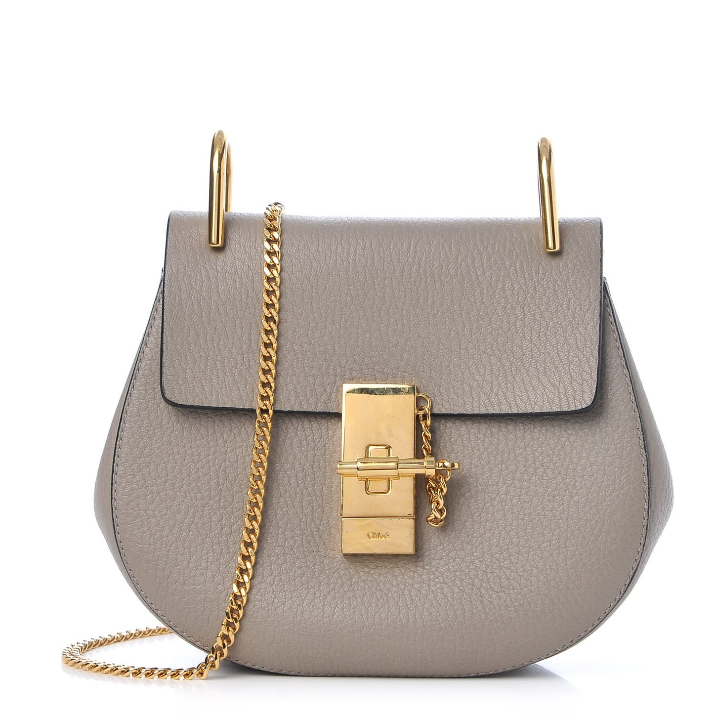 Grained Lambskin Mini Drew Shoulder Bag Motty Grey