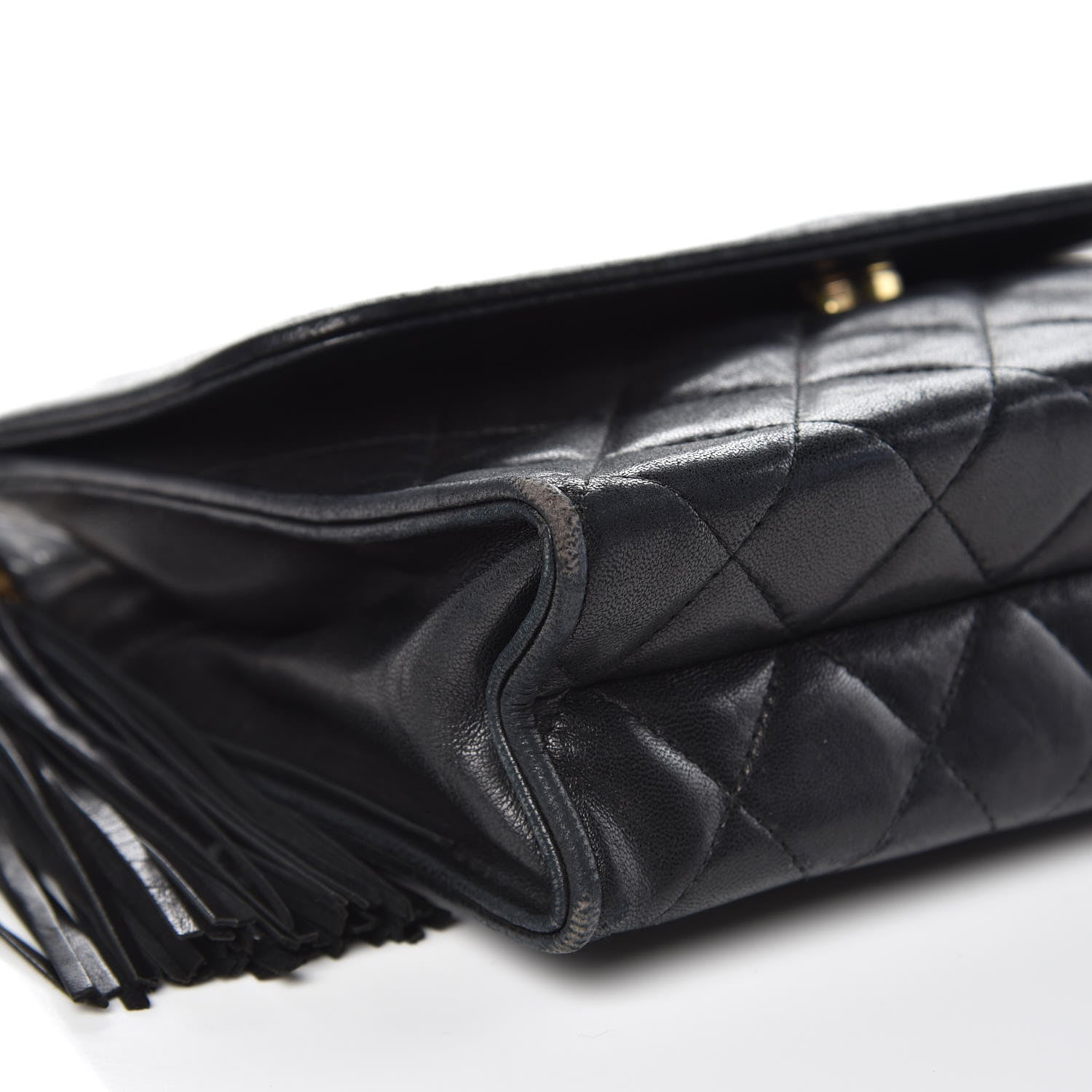 Chanel Lambskin Quilted Tassel Shoulder Flap Bag Black 8 of 15