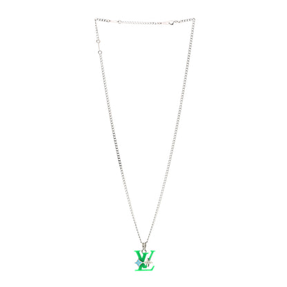 Louis Vuitton Plexiglass Monogram Row Pendant Necklace Green Multicolor 3 of 6