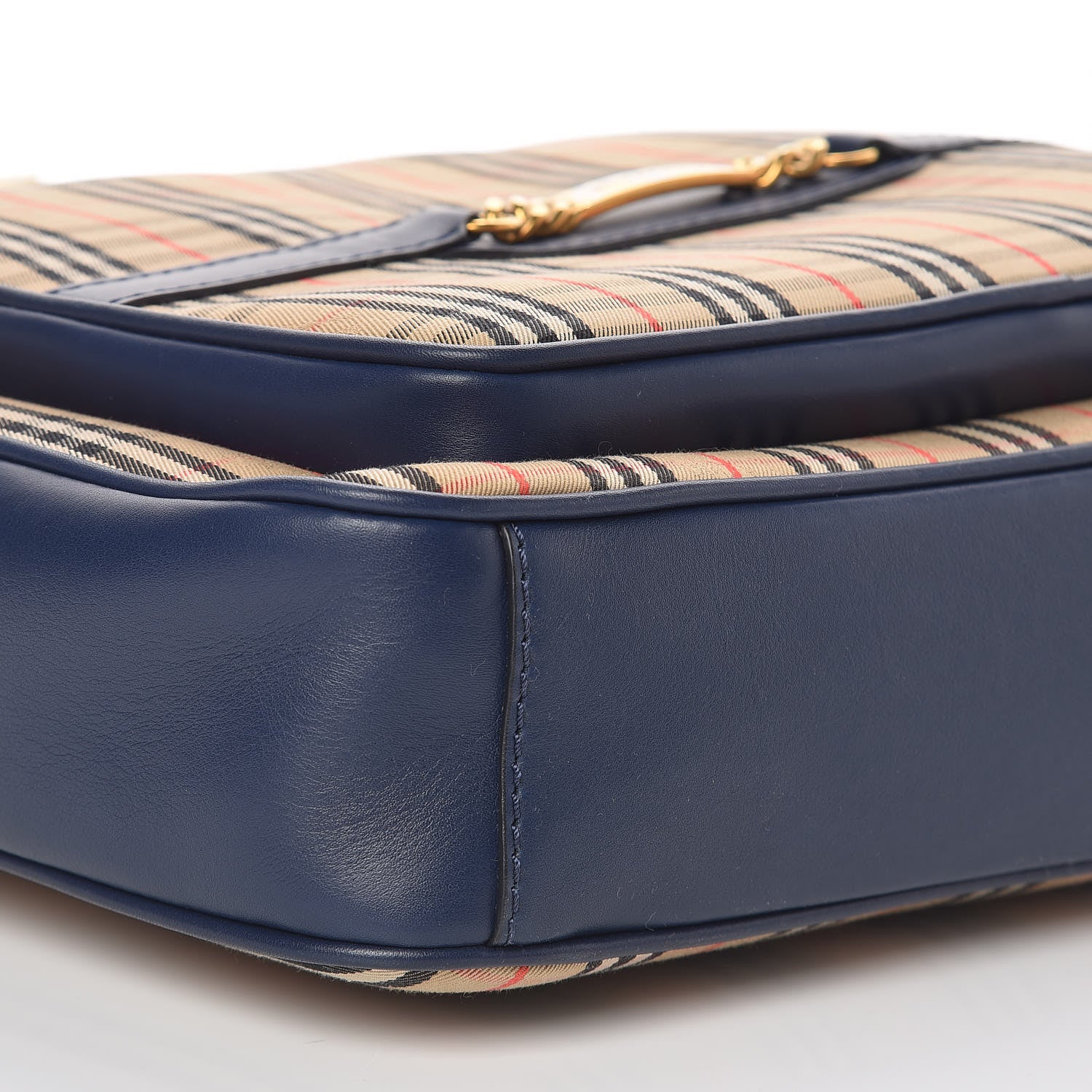 Burberry Smooth Calfskin 1983 Knight Check Link Large Camera Bag Ink Blue 7 of 8