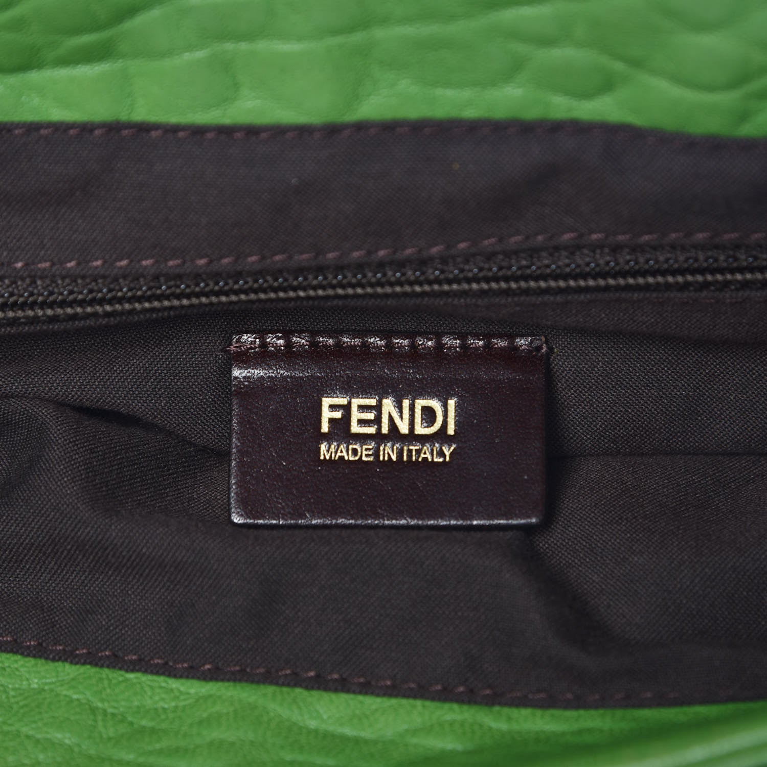 Fendi Crinkled Lambskin Mia Shoulder Flap Verde Pisello 6 of 11
