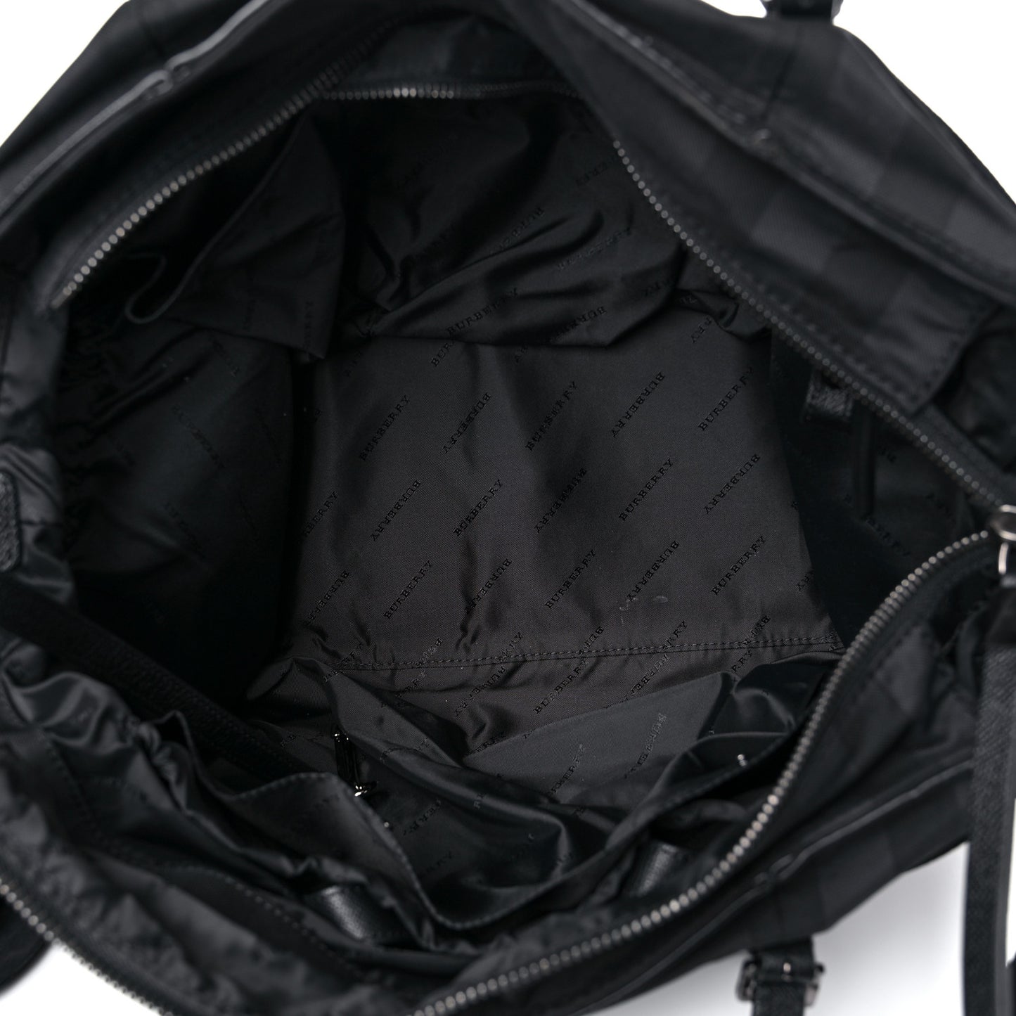 Nylon House Check Diaper Bag Black