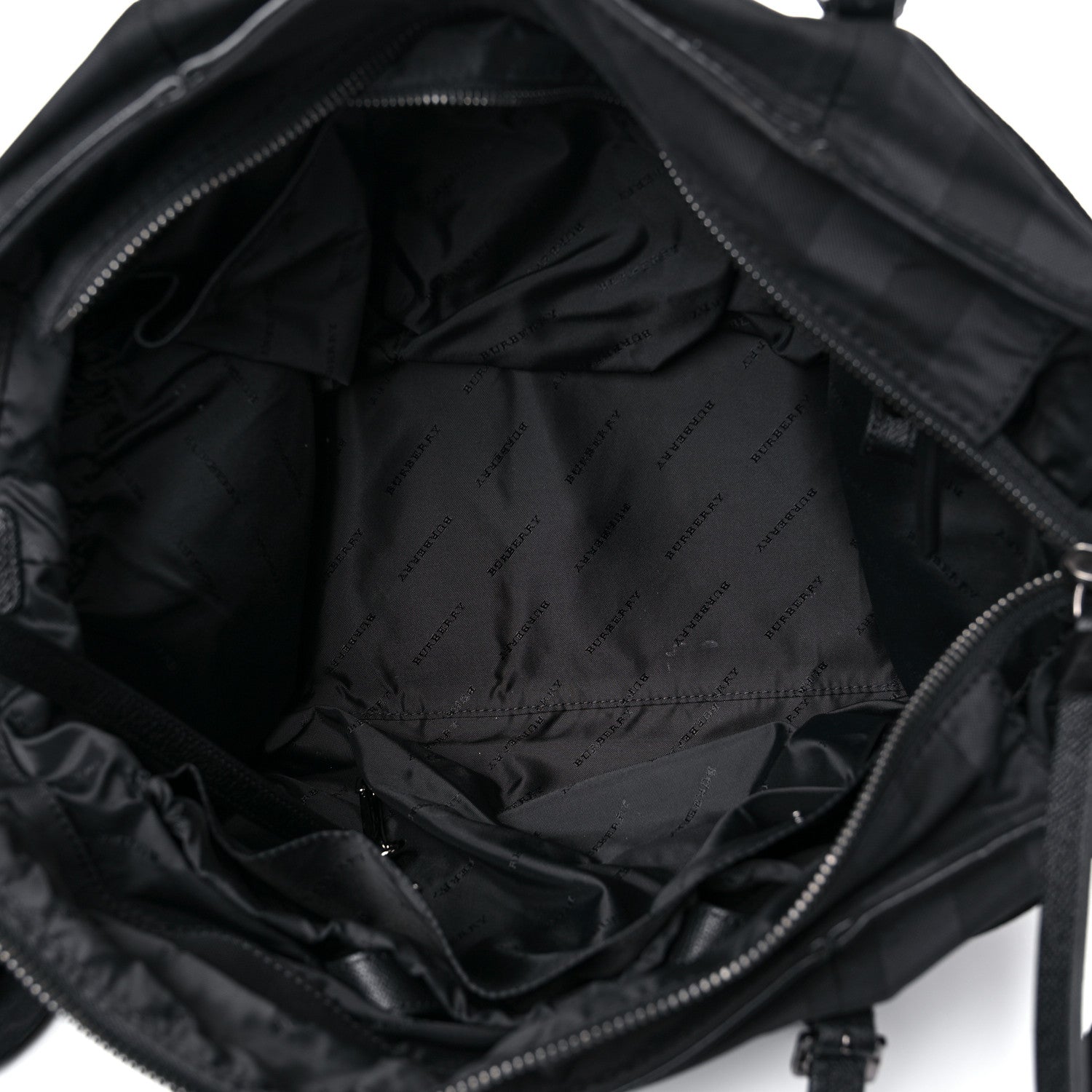Burberry Nylon House Check Diaper Bag Black 4 of 11