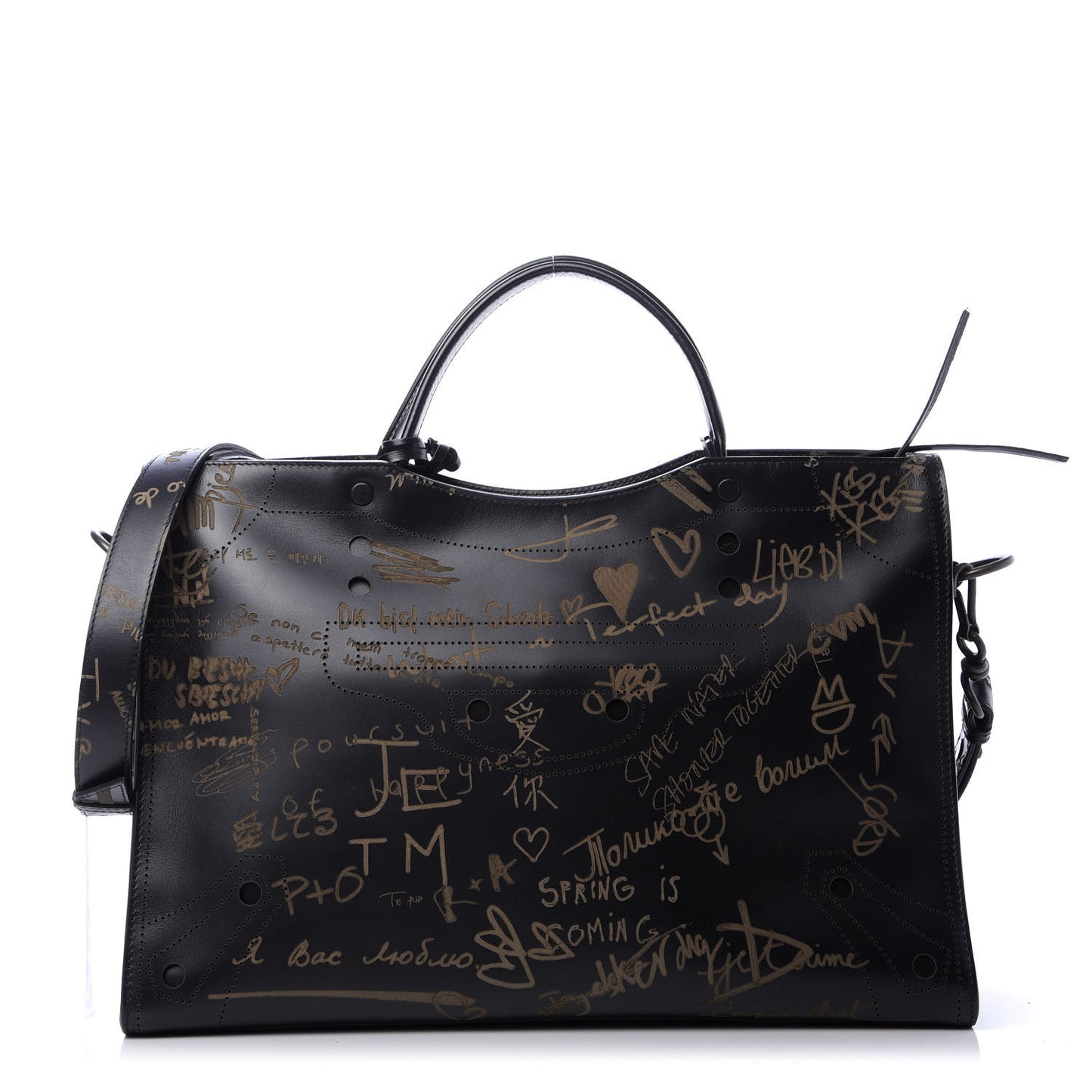 Calfskin Love Perforated Blackout Hardware City Black