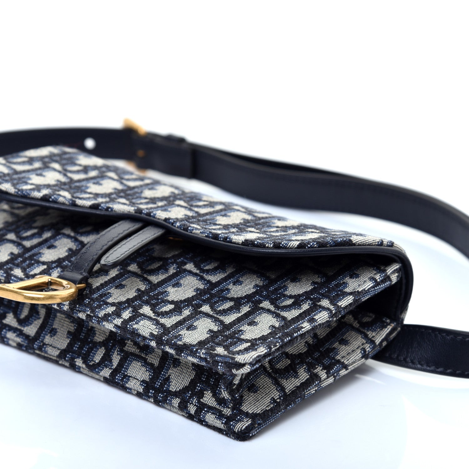 Christian Dior Oblique Saddle Belt Bag Blue 7 of 10
