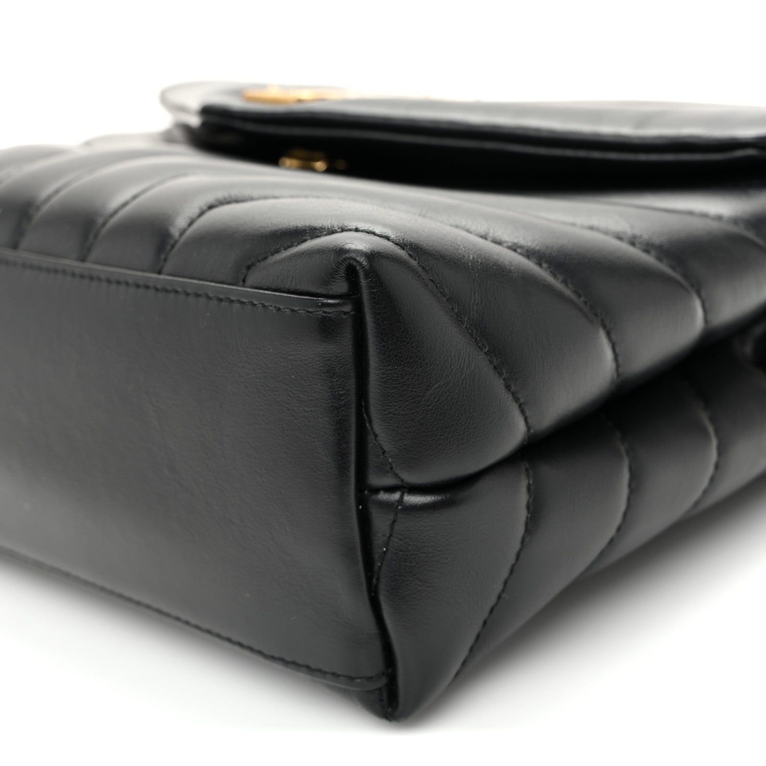 Saint Laurent Calfskin Y Quilted Monogram Small Loulou Chain Satchel Black 10 of 10