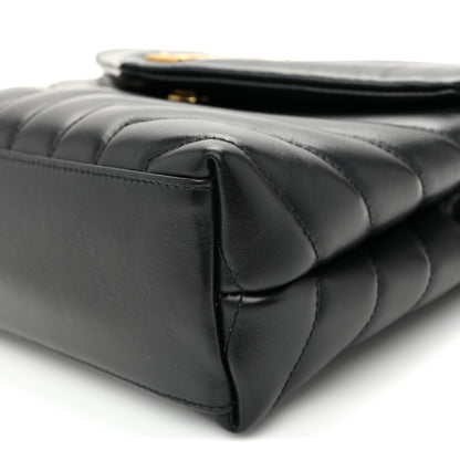 Saint Laurent Calfskin Y Quilted Monogram Small Loulou Chain Satchel Black 10 of 10