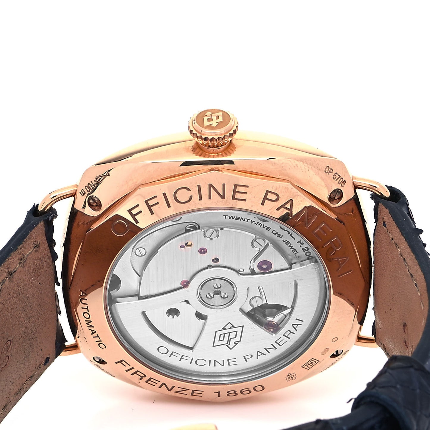 18K Rose Gold Alligator 45mm Radiomir 10 Days GMT Automatic Watch Black PAM00273