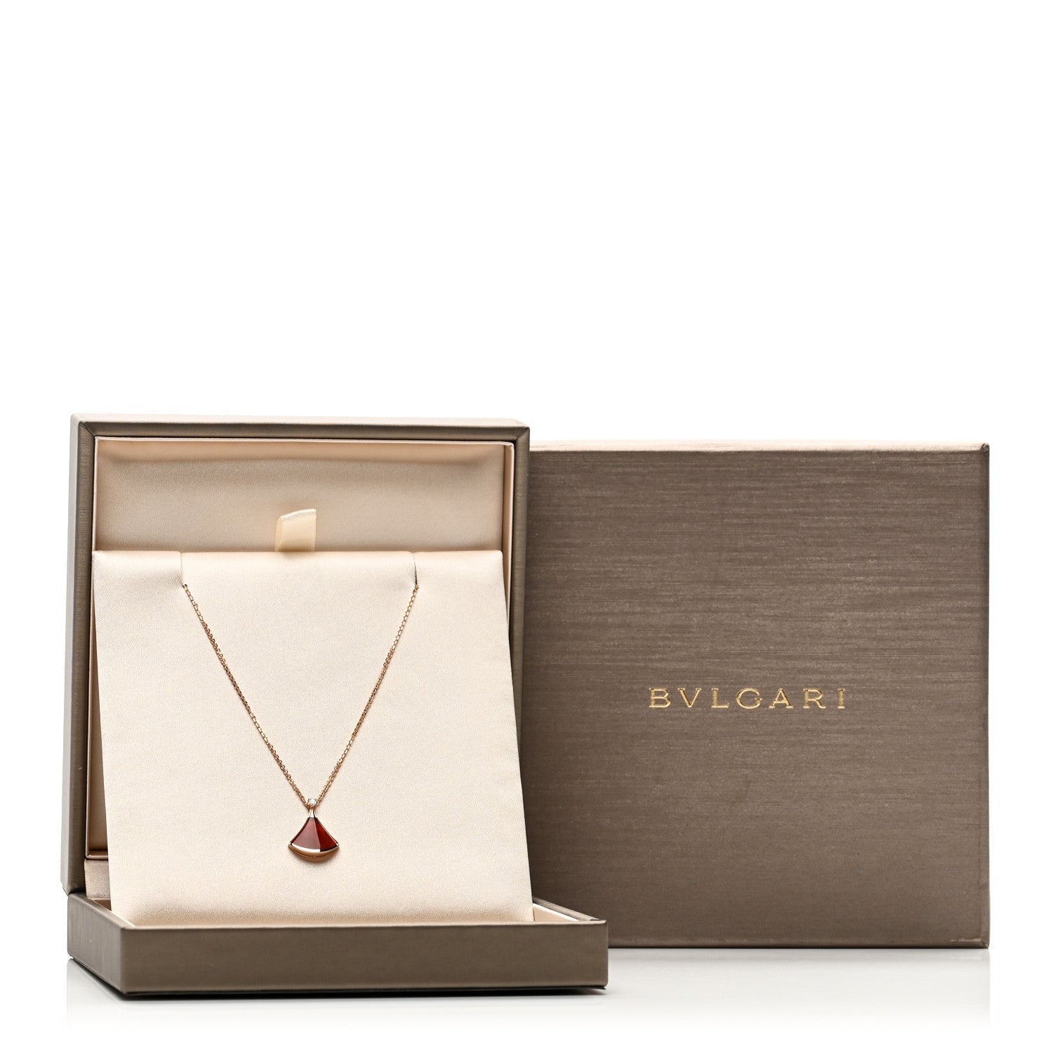 Bulgari 18K Rose Gold Diamond Carnelian Divas' Dream Pendant Necklace 5 of 5