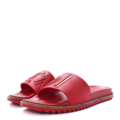 Fendi PVC Logo Mens Slide Sandals 9 Rosso 3 of 8