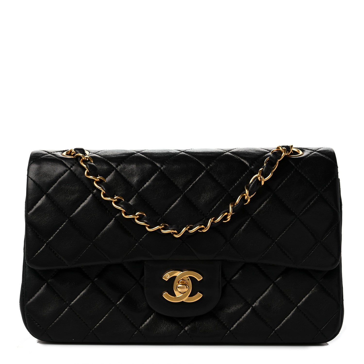 Chanel Lambskin Quilted Small Double Flap Black 1 of 10