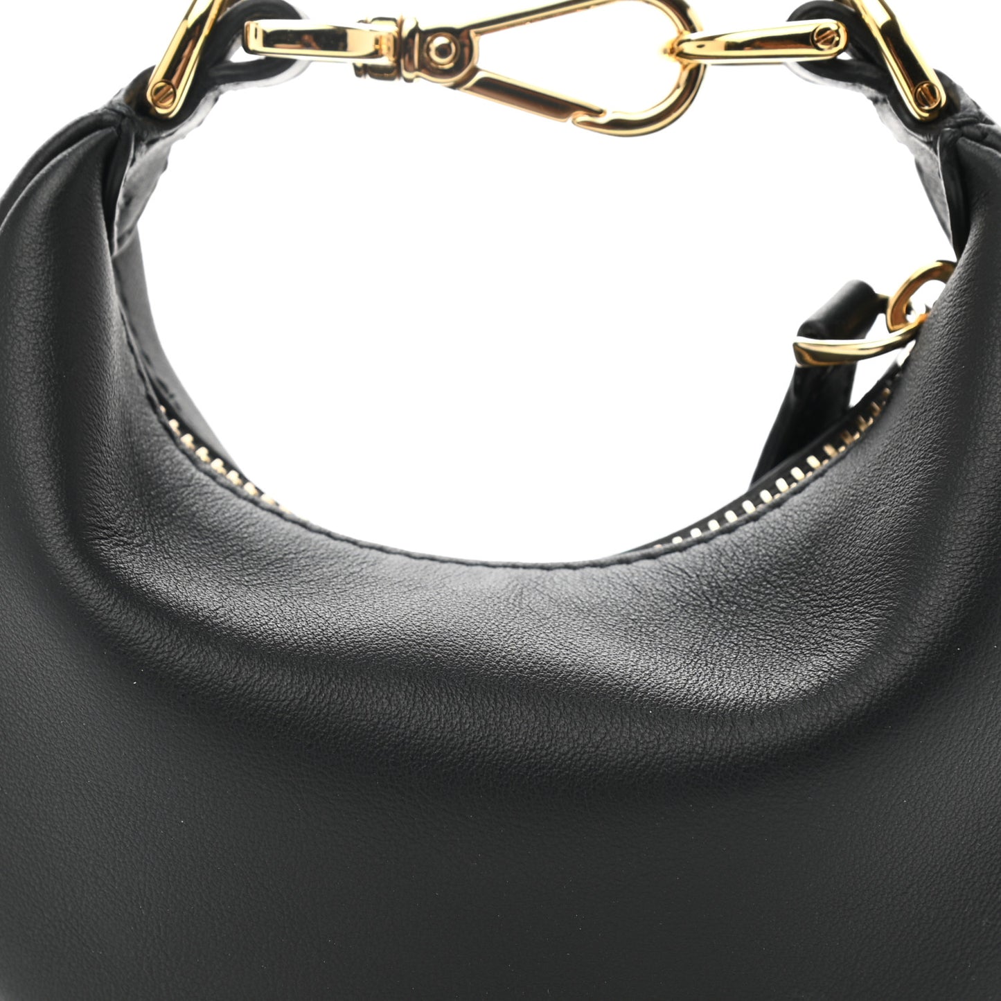 Vitello Grace Matte Nano Fendigraphy Hobo Charm Black