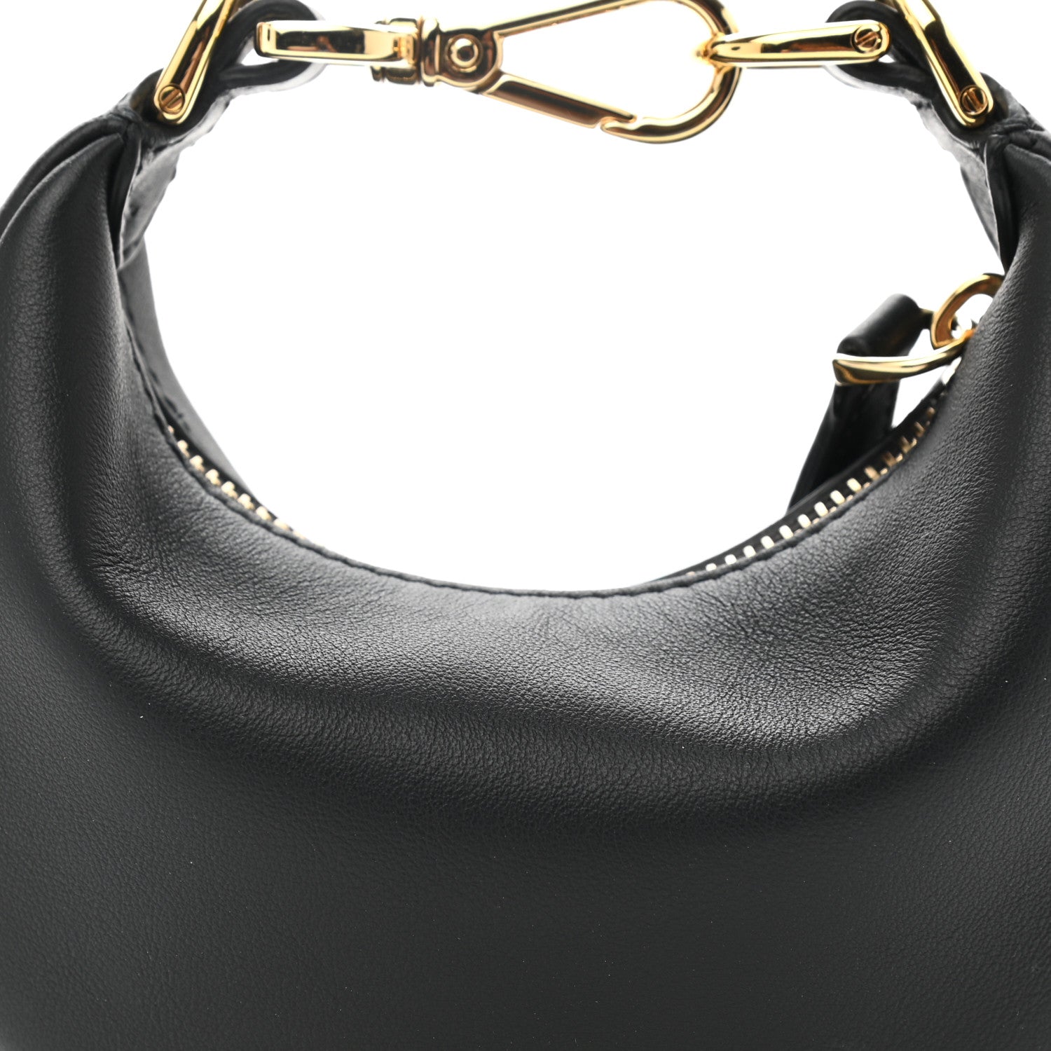 Fendi Vitello Grace Matte Nano Fendigraphy Hobo Charm Black 8 of 11