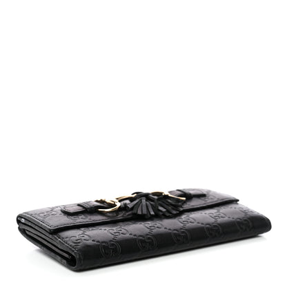 Gucci Guccissima Emily Continental Wallet Black 4 of 14