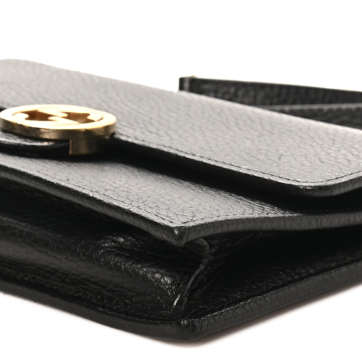 Gucci Dollar Calfskin Interlocking G Chain Wallet Black 9 of 9