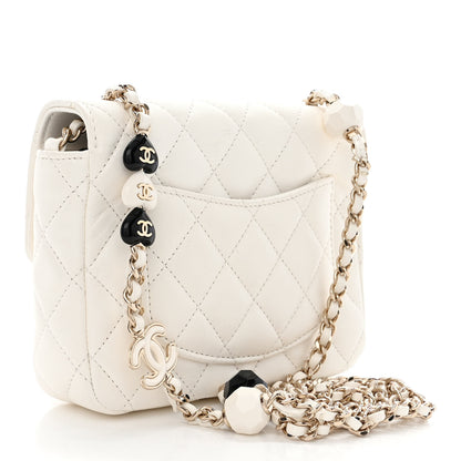 Chanel Lambskin Resin Quilted Mini Heart Square Flap White 3 of 11