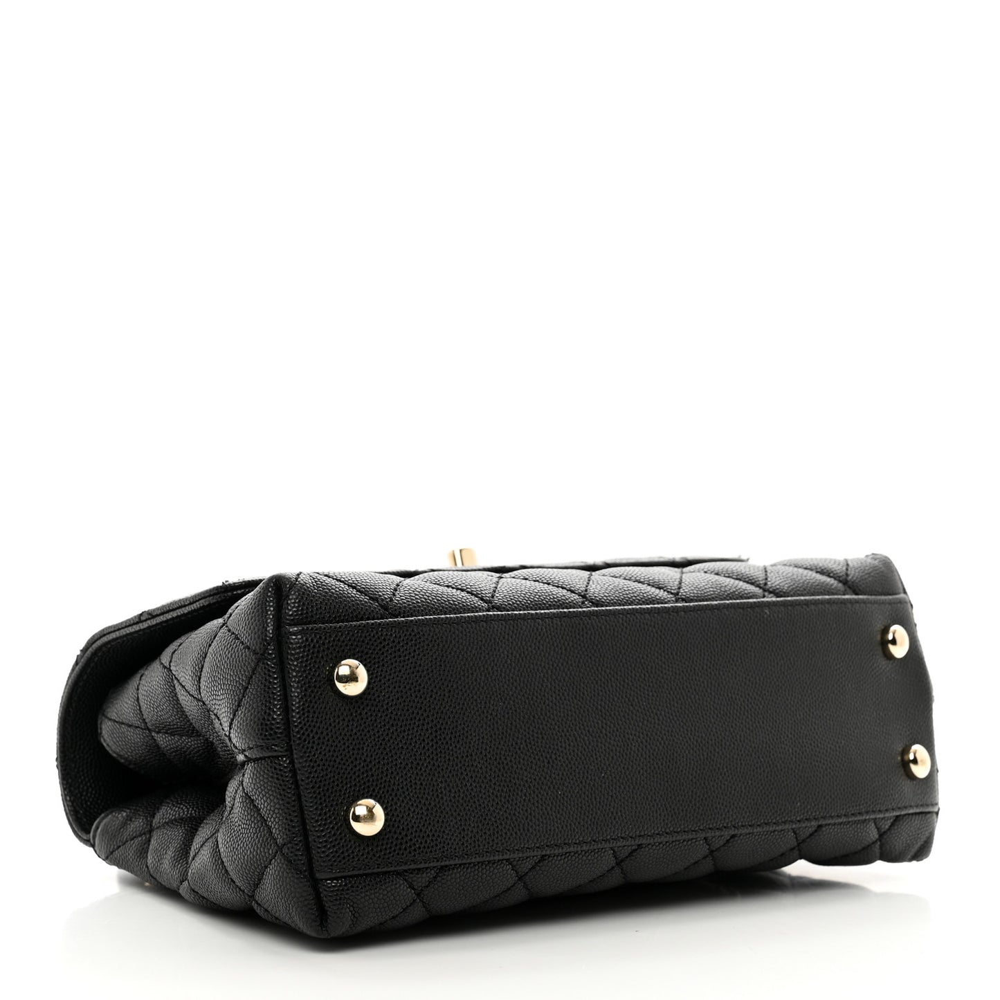 Caviar Quilted Mini Coco Handle Flap Black
