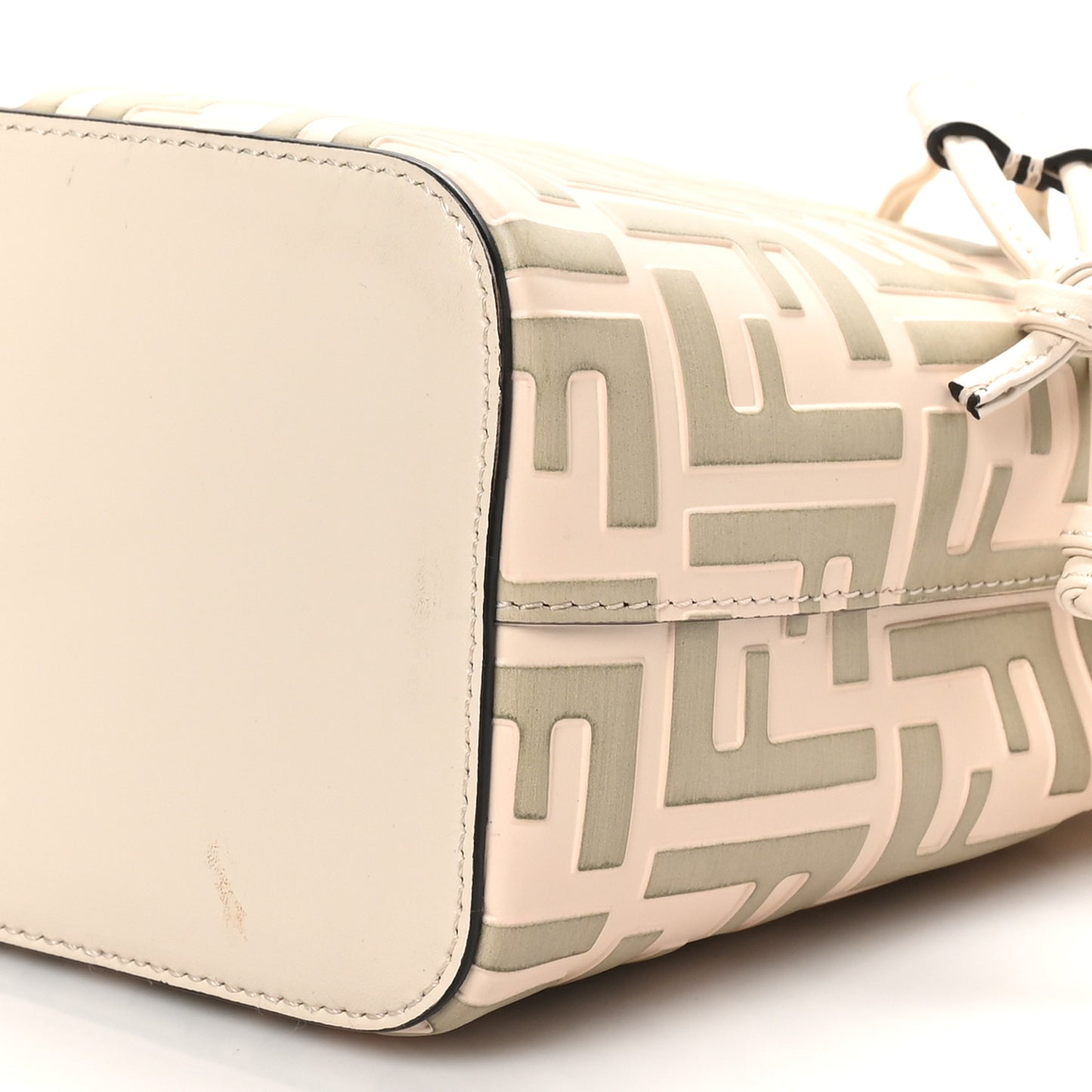 Vitello Liberty F is Fendi Bi-Color FF 1974 Embossed Mini Mon Tresor Bucket Bag Camelia Mandorlo