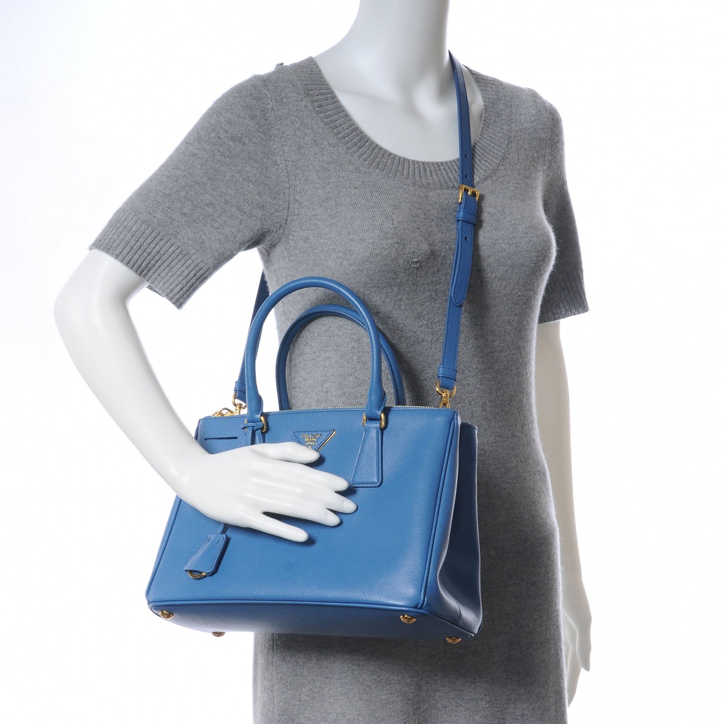 Saffiano Lux Small Tote BN1801 Cobalto