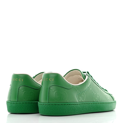 Gucci Calfskin GG Tennis Embossed Mens Ace Sneakers 8 New Shamarock 4 of 9