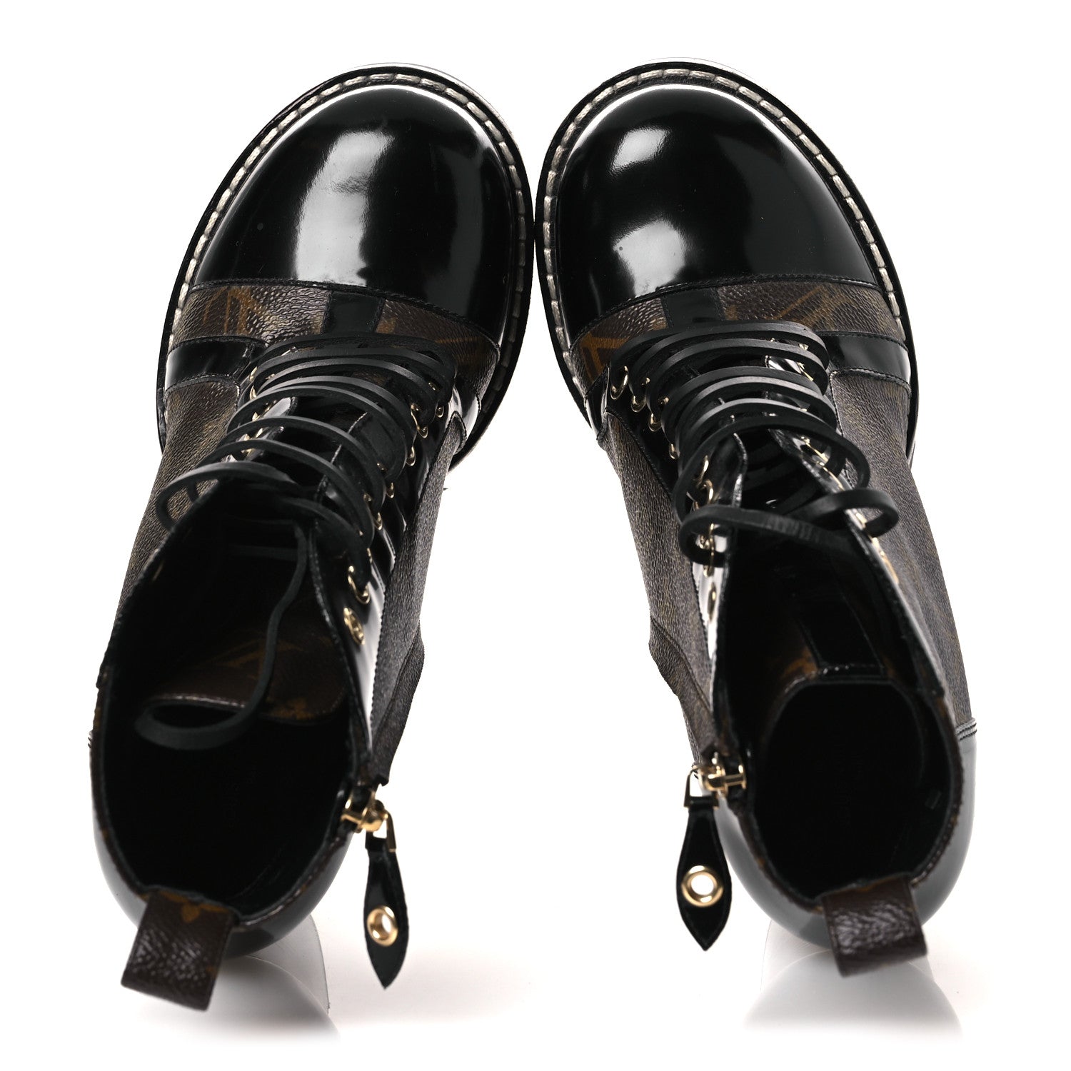 Louis Vuitton Patent Calfskin Monogram Star Trail Ankle Boots 40 Black 2 of 12