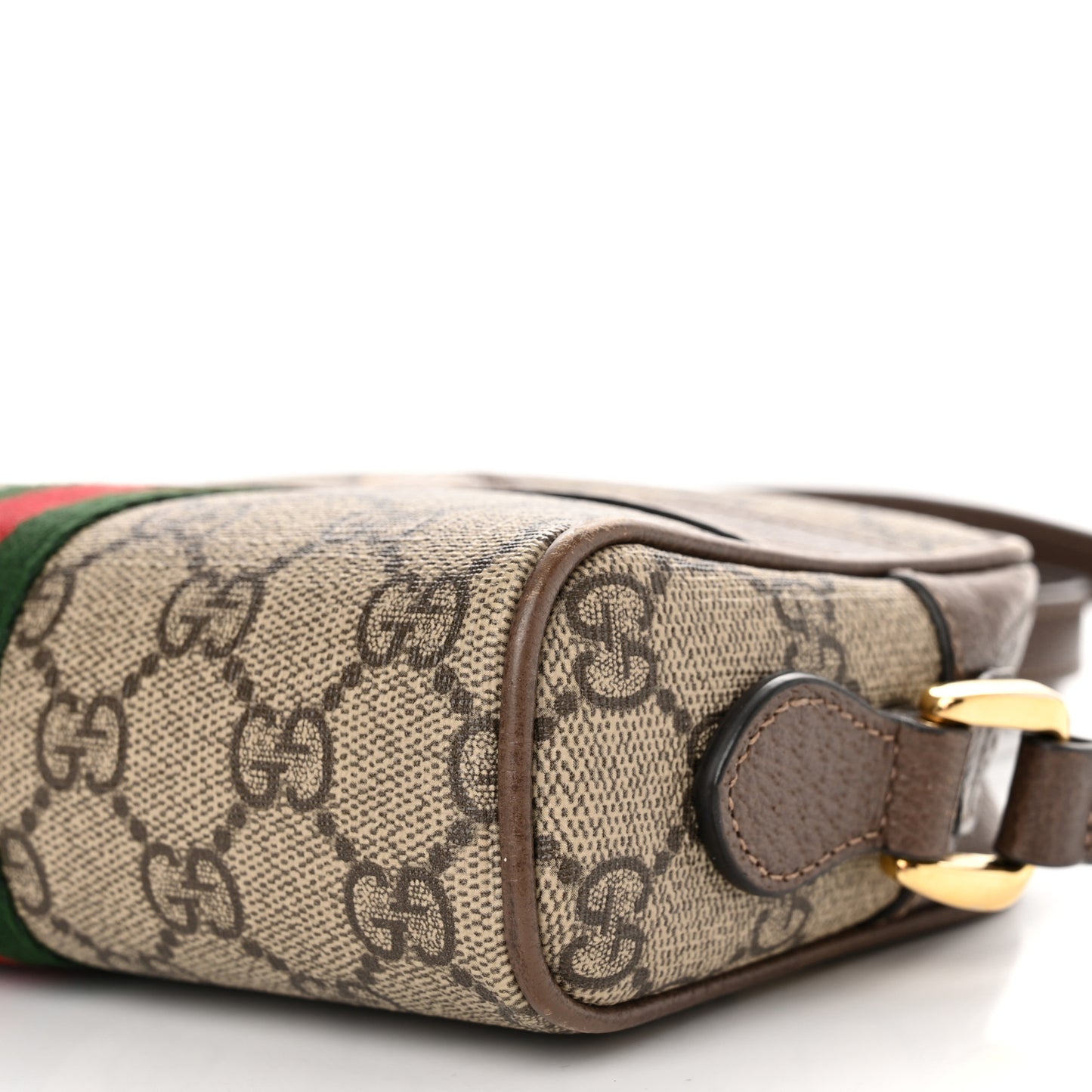GG Supreme Monogram Web Mini Ophidia Shoulder Bag Brown
