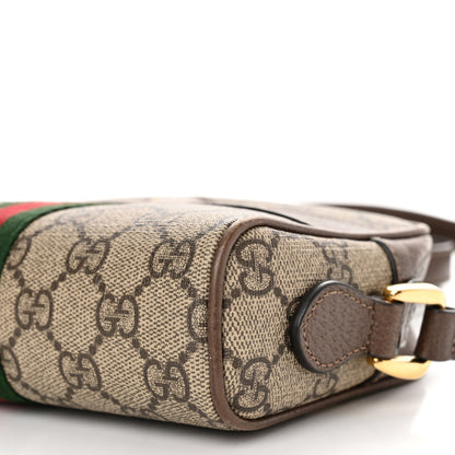Gucci GG Supreme Monogram Web Mini Ophidia Shoulder Bag Brown 10 of 16
