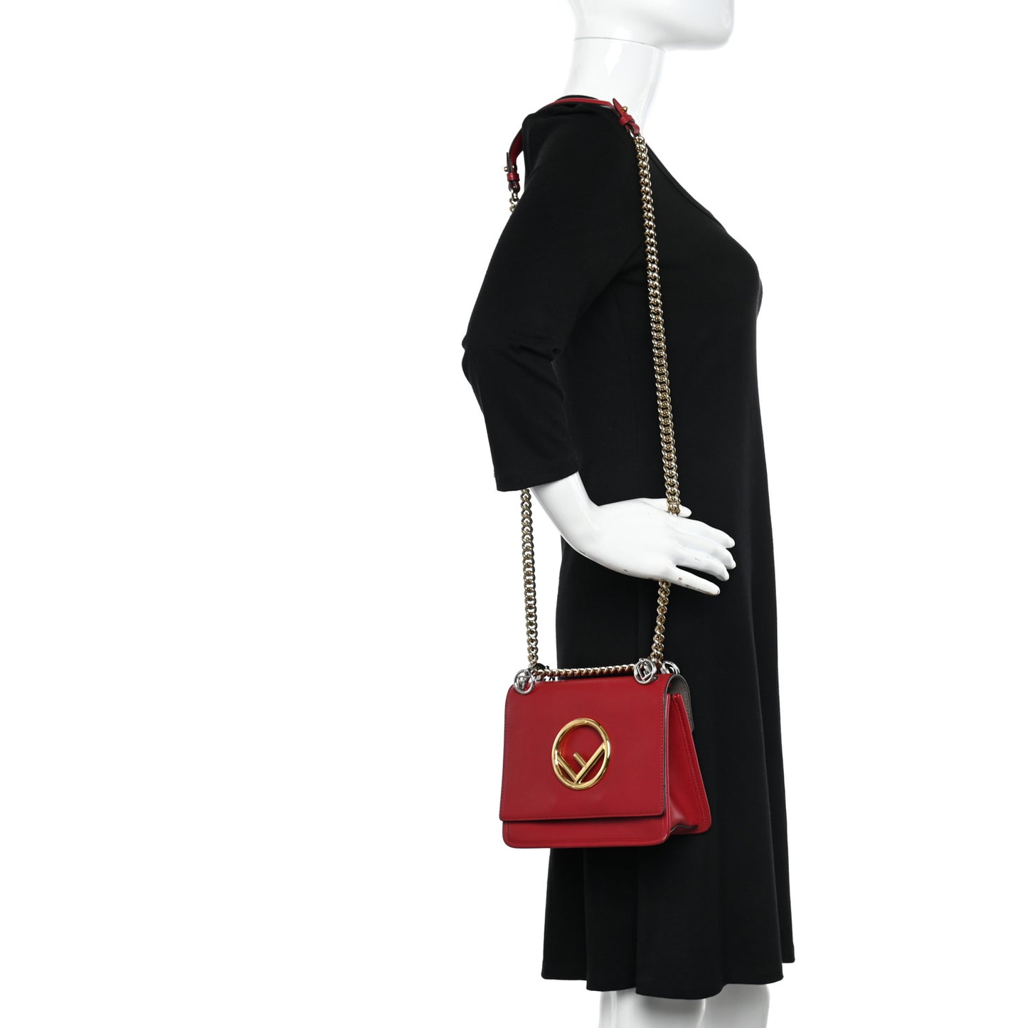 Vitello Century Opaco F is Fendi Small Kan I Shoulder Bag Fragola
