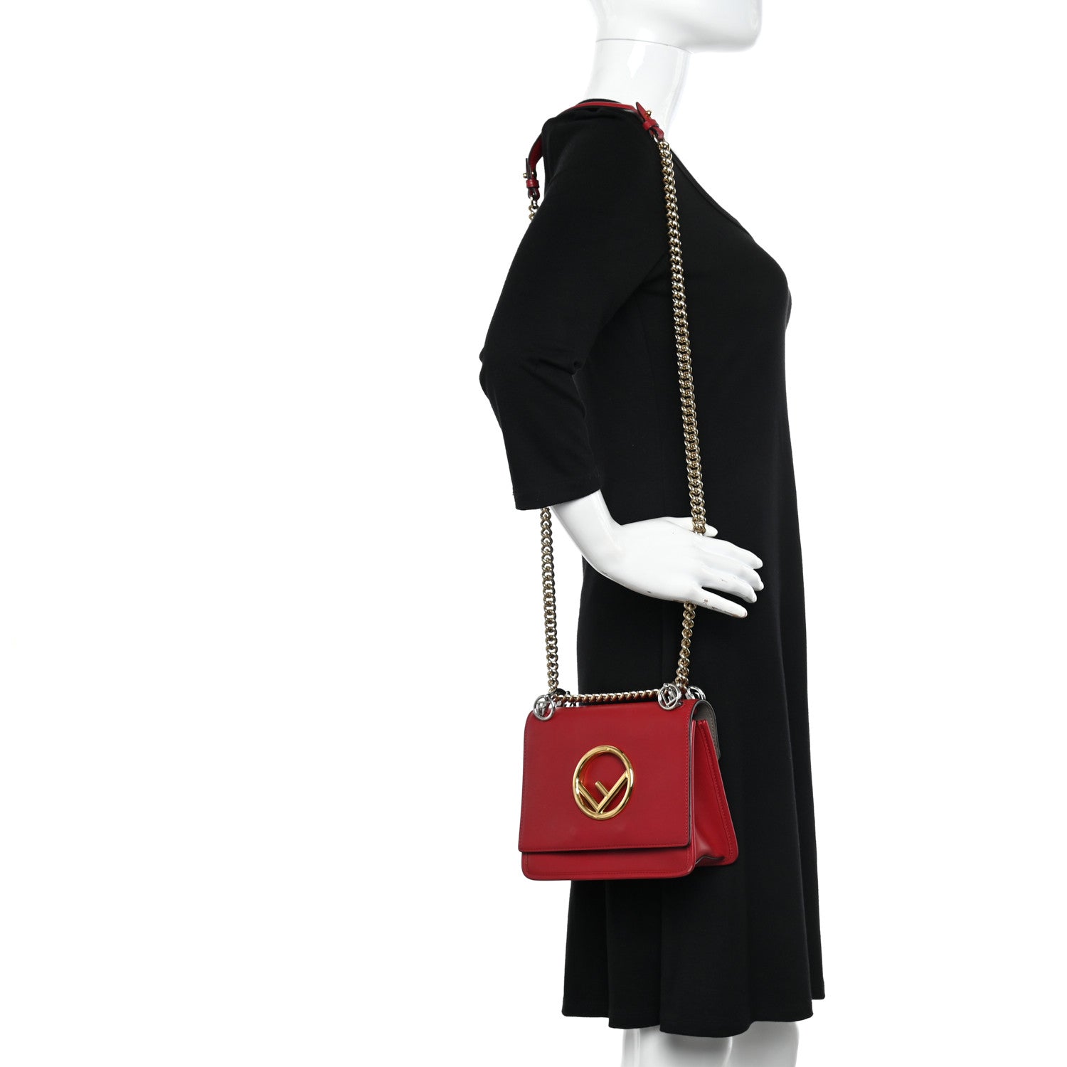 Fendi Vitello Century Opaco F is Fendi Small Kan I Shoulder Bag Fragola 2 of 13