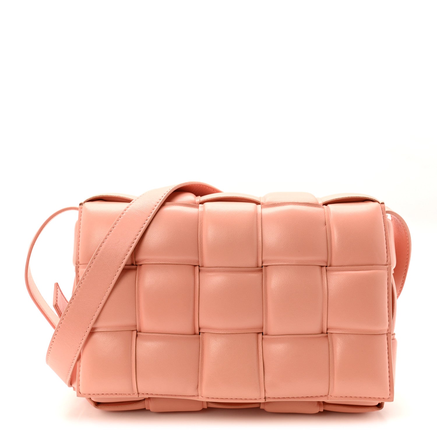 Bottega Veneta Nappa Maxi Intreccio Padded Cassette Crossbody Bag Peachy 1 of 9