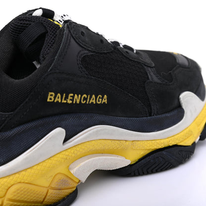Balenciaga Fabric Mesh Womens Triple S Sneakers 37 Black Yellow 22 of 24