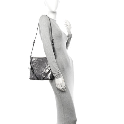 Givenchy Metallic Calfskin Small Voyou Bag Silver 2 of 10