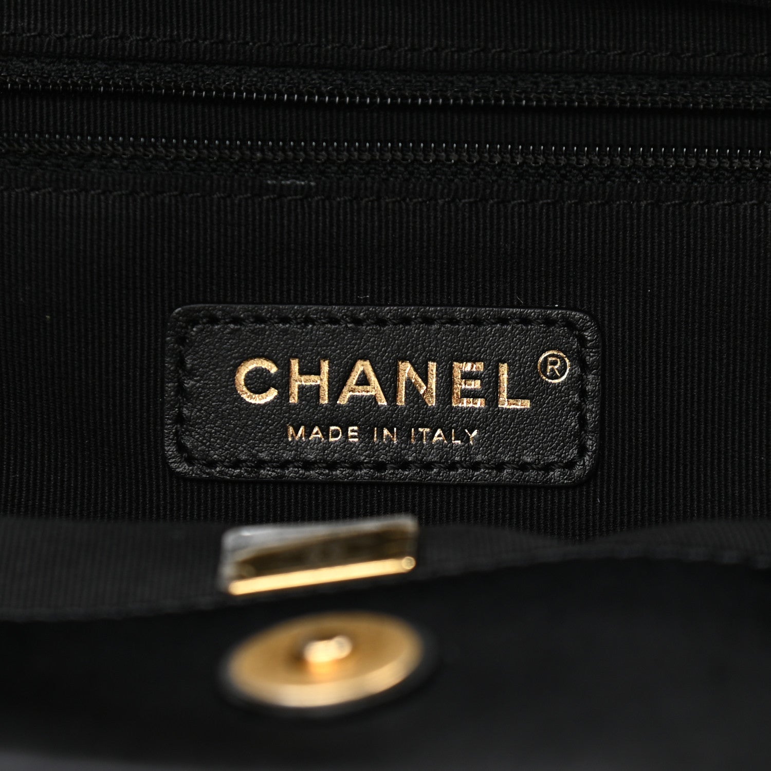 Chanel Nylon Grosgrain Quilted Maxi Lifestyle Shopping Bag Black 6 of 10