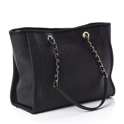 Chanel Mixed Fibers Calfskin Small Deauville Tote Black 3 of 12