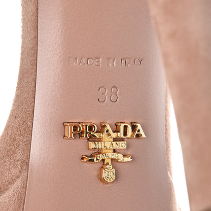 Prada Camoscio Platform Sandals 38 Nudo 8 of 10