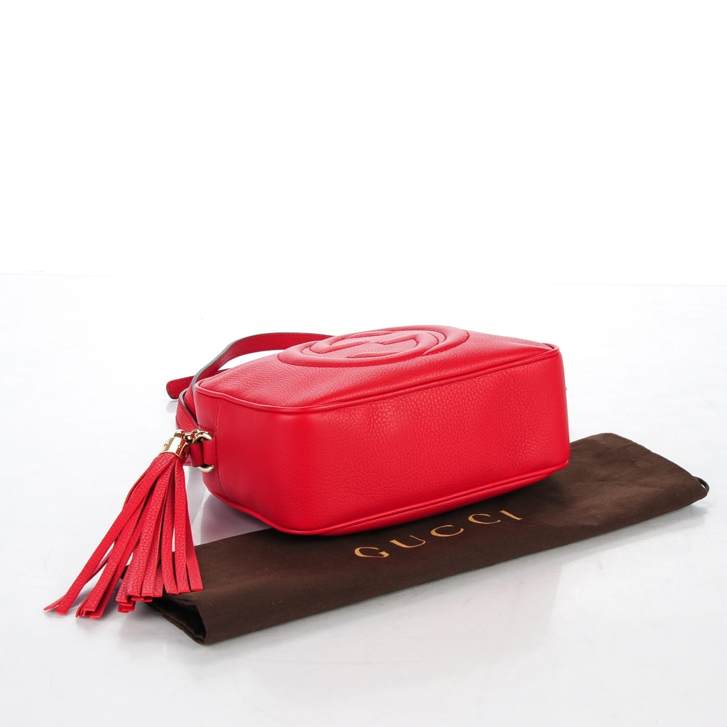 Gucci Pebbled Calfskin Small Soho Disco Bag Tabasco Red 4 of 7