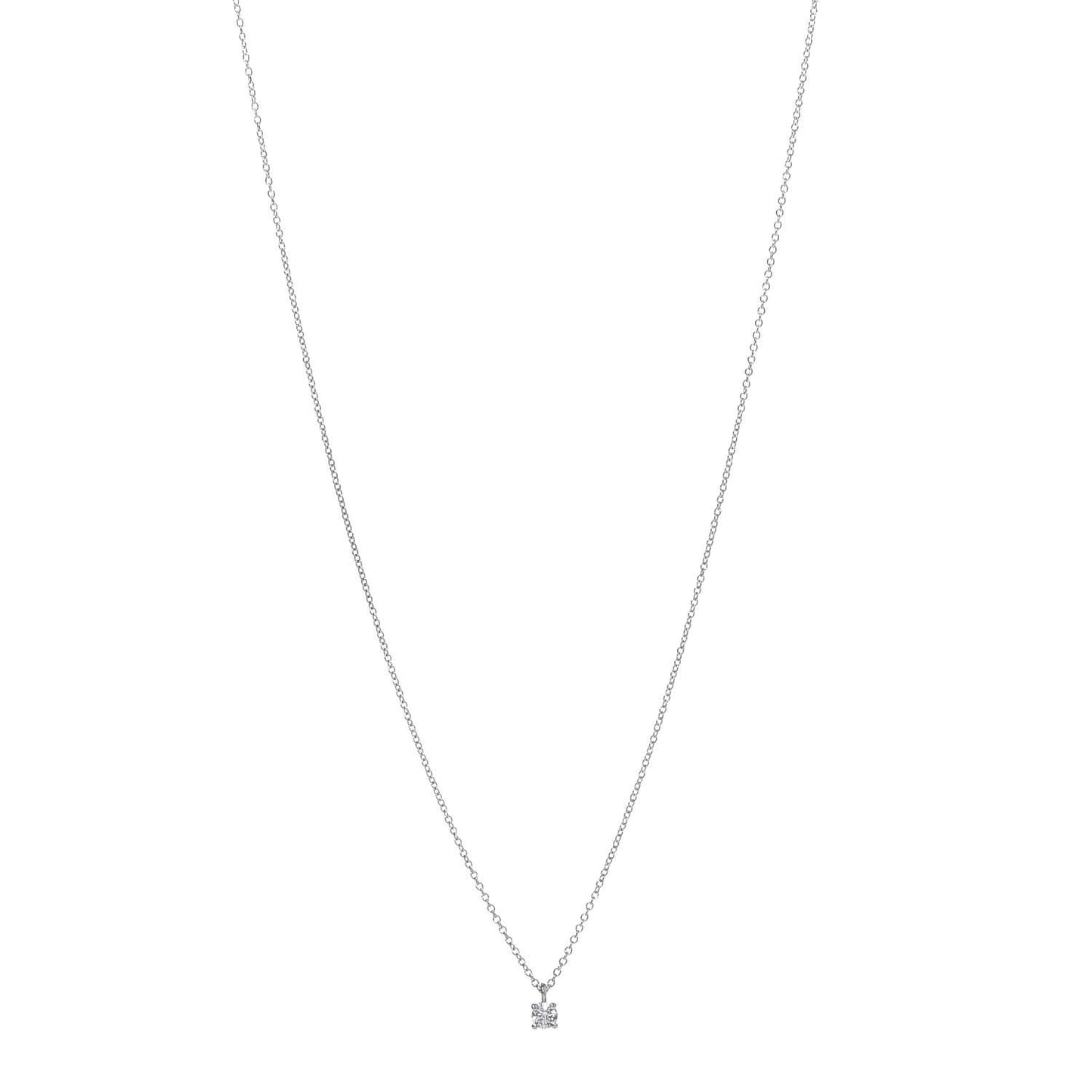 Platinum Diamond .18ct Solitaire Pendant Necklace