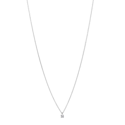 Tiffany Platinum Diamond .18ct Solitaire Pendant Necklace 1 of 6