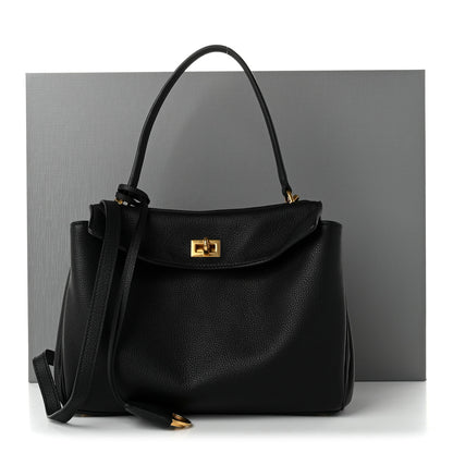 Balenciaga Grained Calfskin Small Rodeo Top Handle Handbag Black 10 of 10