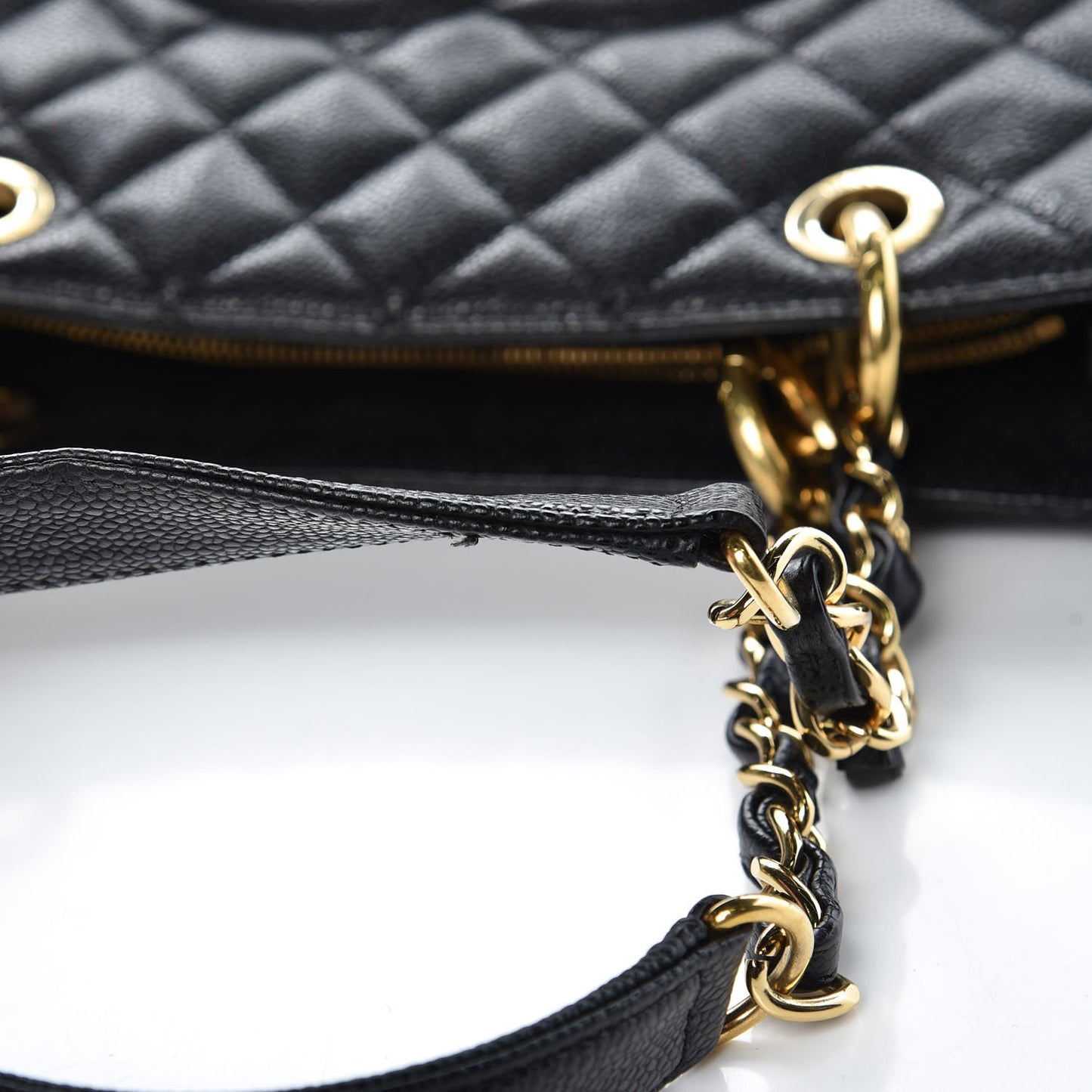 Caviar Quilted Grand Shopping Tote GST Black