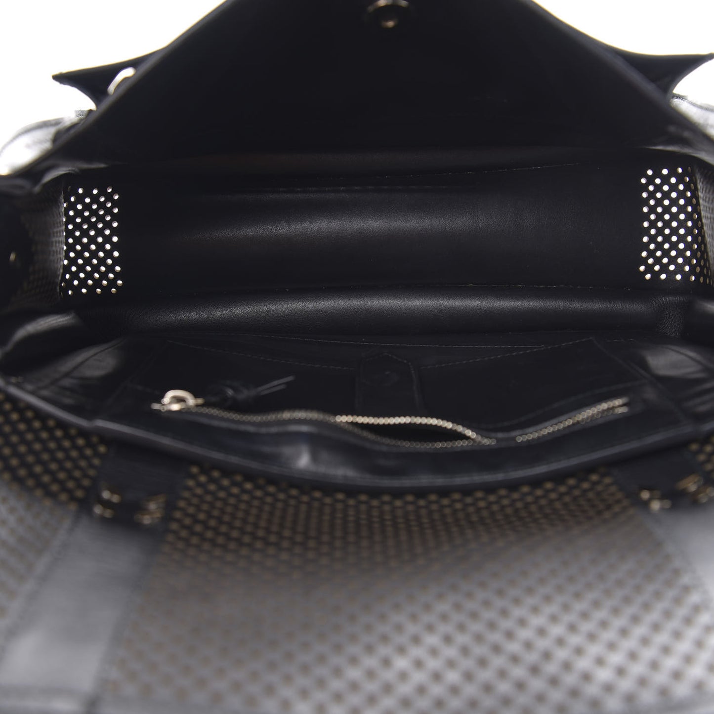 Lambskin Perforated Medium PS1 Satchel Black