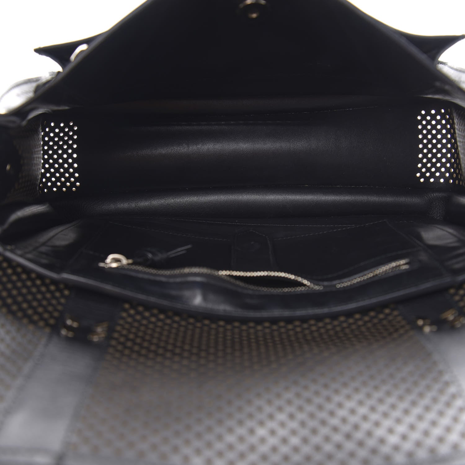 Proenza Schouler Lambskin Perforated Medium PS1 Satchel Black 4 of 14